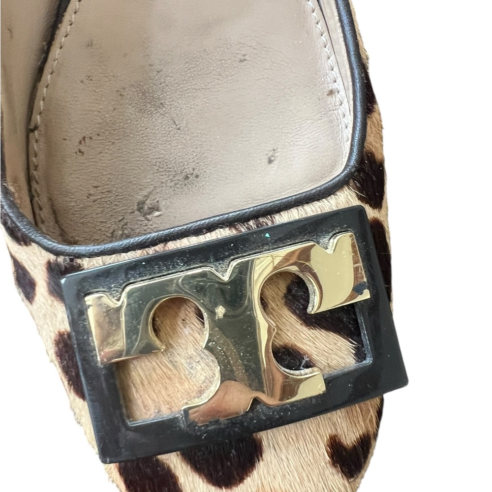 Tory Burch Leopard Print Gigi Coconut Pump size 7 animal print flats with logo - Picture 3 of 9